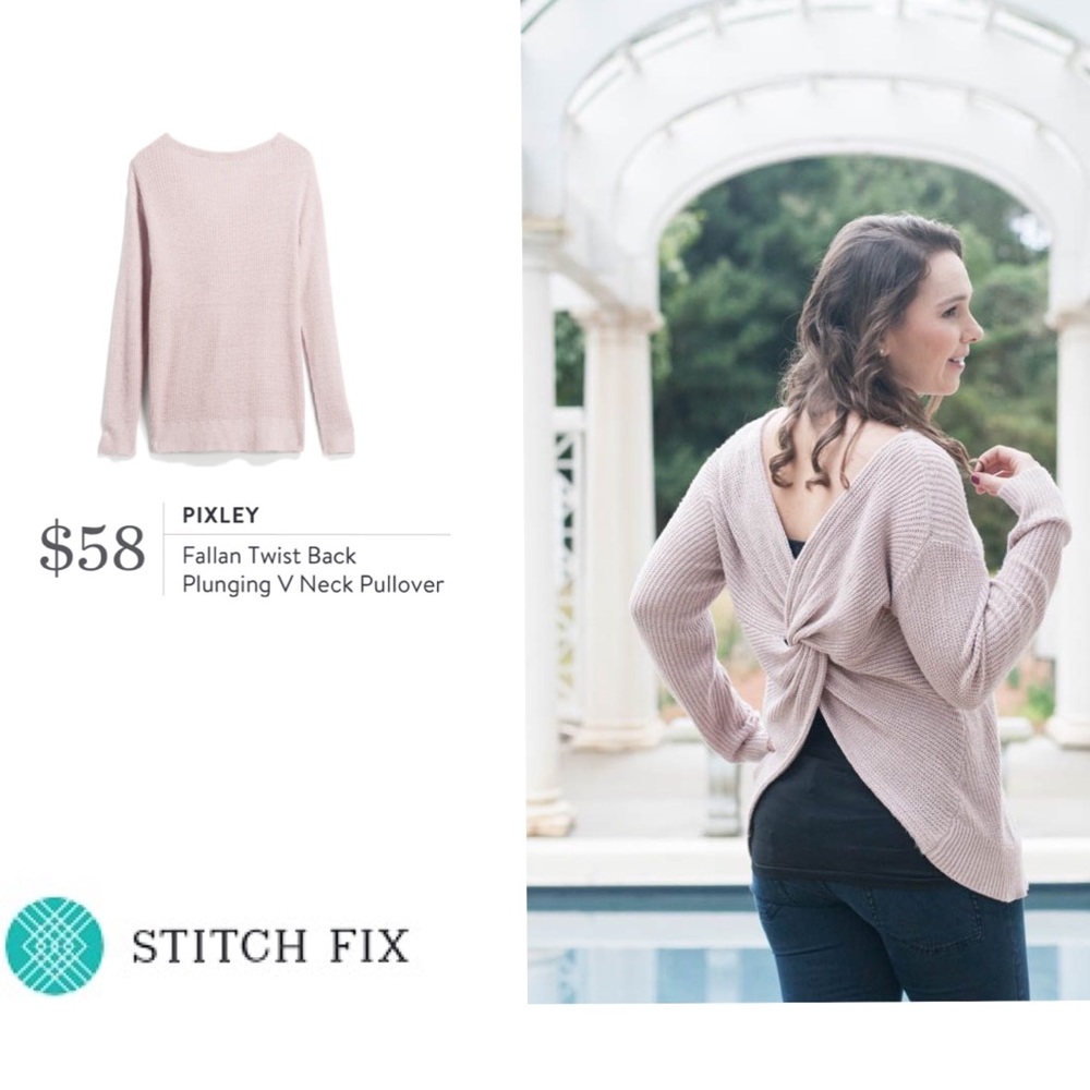 Twist Back V Neck Pullover | Stitch Fix | Pixley